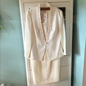 Cachet as 14W Vintage 90’s Elegant Embroidered Blazer and Dress Set nwt formal